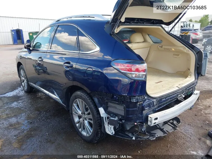 2013 Lexus Rx 350 VIN: 2T2ZK1BA6DC103685 Lot: 40311565