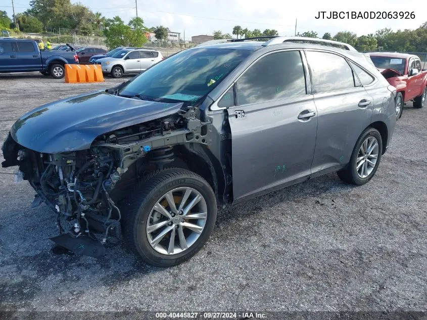 2013 Lexus Rx 450H 450 VIN: JTJBC1BA0D2063926 Lot: 40445827