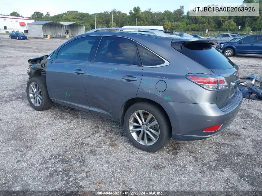 2013 Lexus Rx 450H 450 VIN: JTJBC1BA0D2063926 Lot: 40445827