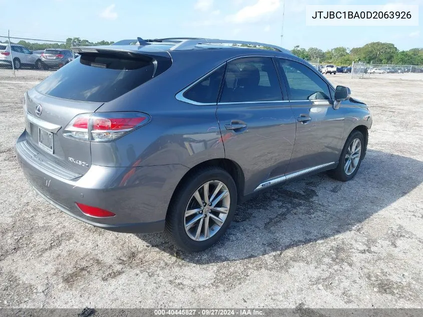 2013 Lexus Rx 450H 450 VIN: JTJBC1BA0D2063926 Lot: 40445827