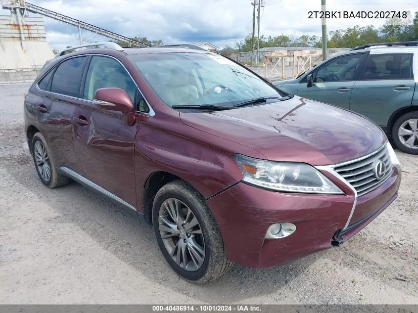 2013 Lexus Rx 350 VIN: 2T2BK1BA4DC202748 Lot: 40486914