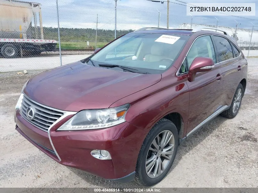 2013 Lexus Rx 350 VIN: 2T2BK1BA4DC202748 Lot: 40486914