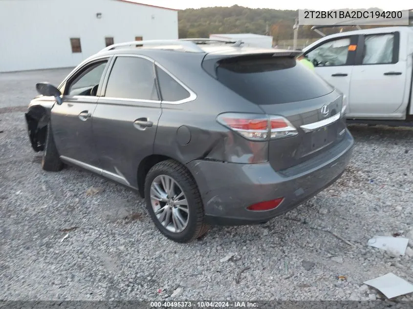 2013 Lexus Rx 350 VIN: 2T2BK1BA2DC194200 Lot: 40495373