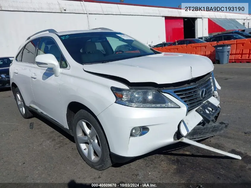 2013 Lexus Rx 350 VIN: 2T2BK1BA9DC193190 Lot: 40509670