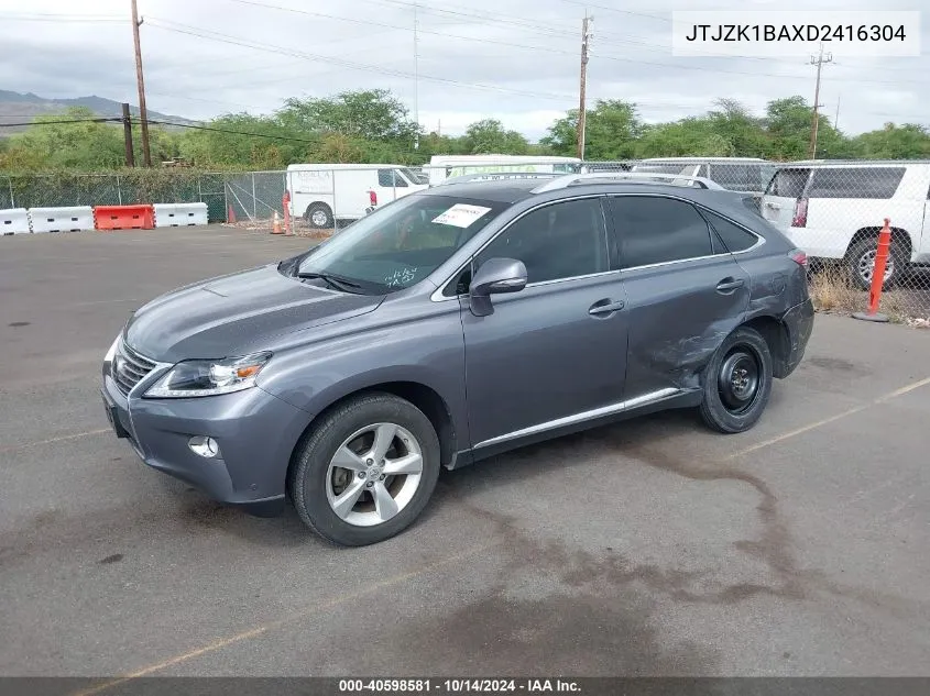 2013 Lexus Rx 350 VIN: JTJZK1BAXD2416304 Lot: 40598581