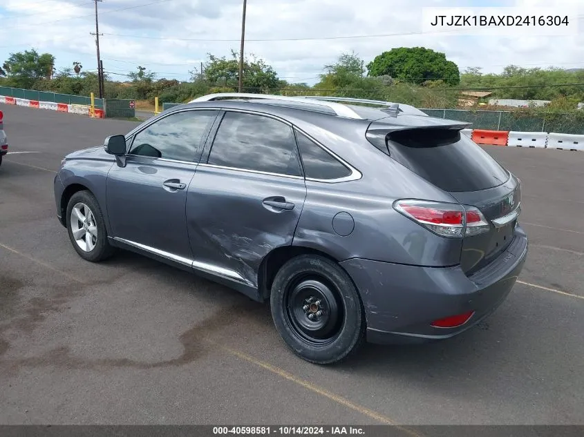 2013 Lexus Rx 350 VIN: JTJZK1BAXD2416304 Lot: 40598581