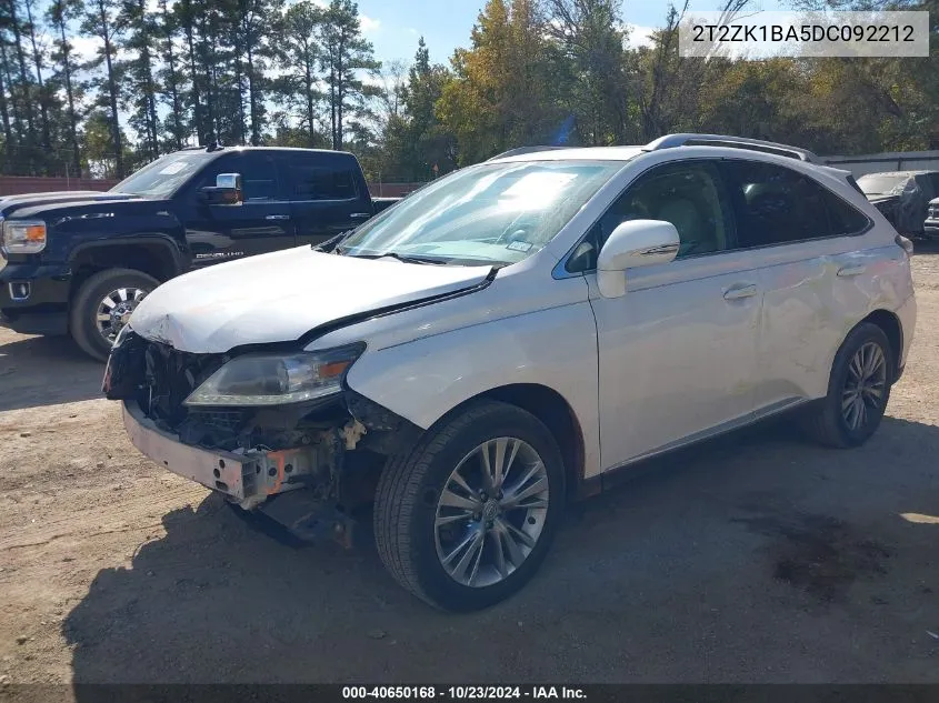 2013 Lexus Rx 350 VIN: 2T2ZK1BA5DC092212 Lot: 40650168