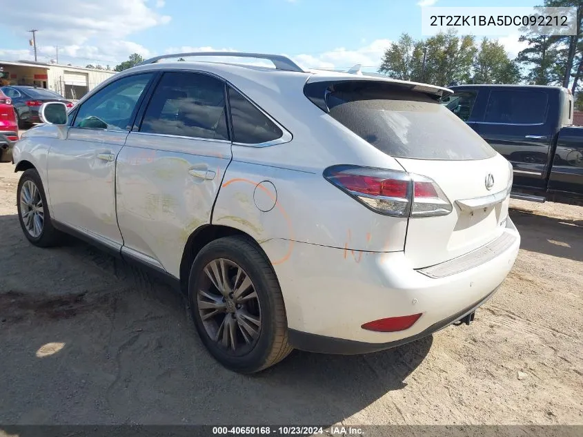 2013 Lexus Rx 350 VIN: 2T2ZK1BA5DC092212 Lot: 40650168