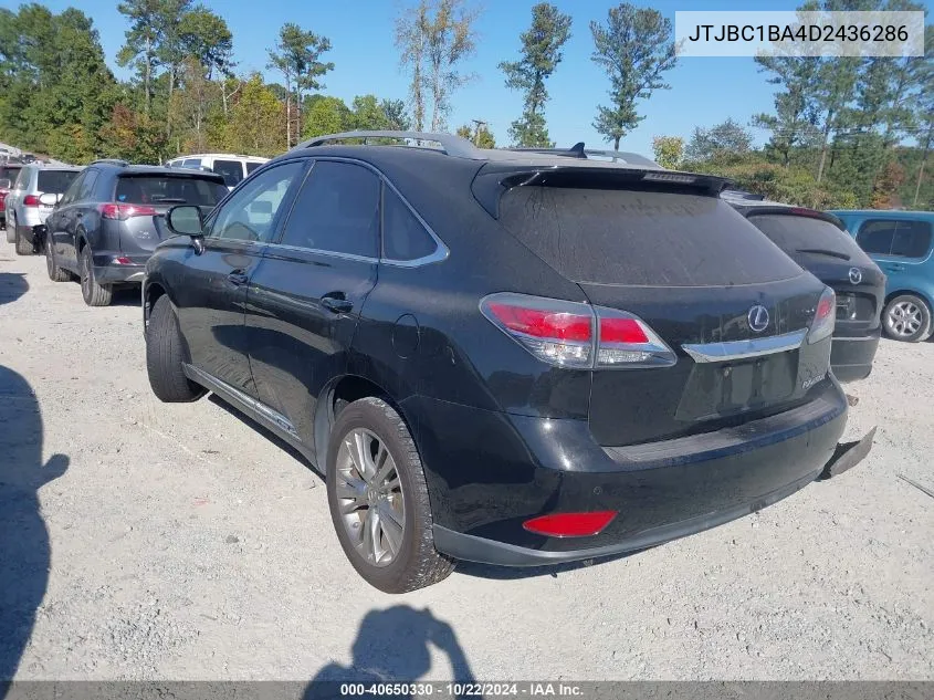 2013 Lexus Rx 450H VIN: JTJBC1BA4D2436286 Lot: 40650330