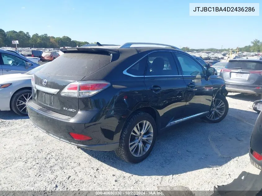 2013 Lexus Rx 450H VIN: JTJBC1BA4D2436286 Lot: 40650330