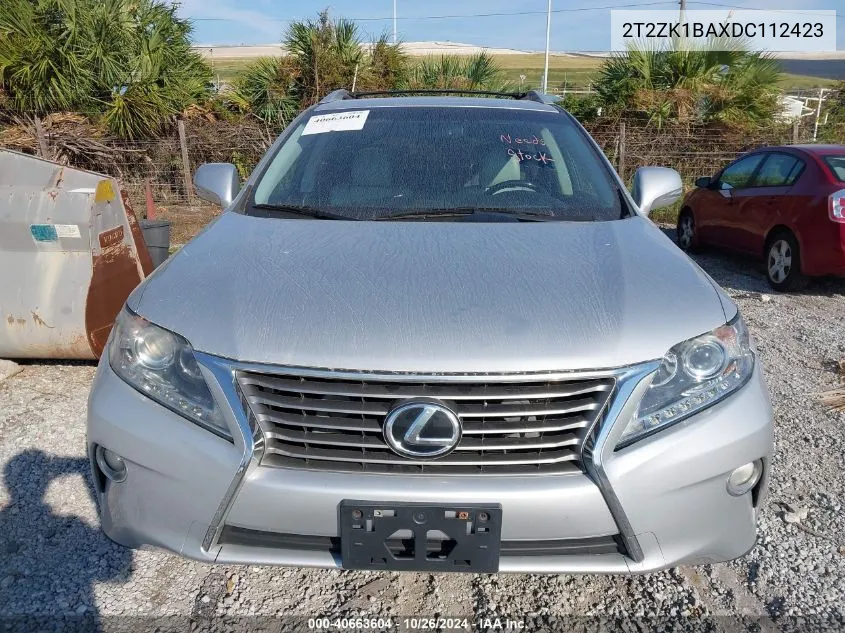 2013 Lexus Rx 350 VIN: 2T2ZK1BAXDC112423 Lot: 40663604