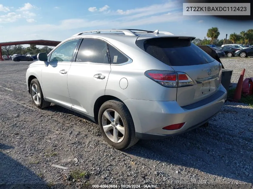 2013 Lexus Rx 350 VIN: 2T2ZK1BAXDC112423 Lot: 40663604