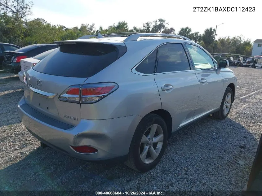 2013 Lexus Rx 350 VIN: 2T2ZK1BAXDC112423 Lot: 40663604