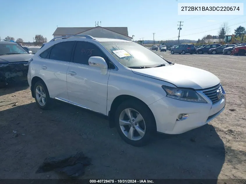 2013 Lexus Rx 350 VIN: 2T2BK1BA3DC220674 Lot: 40729475