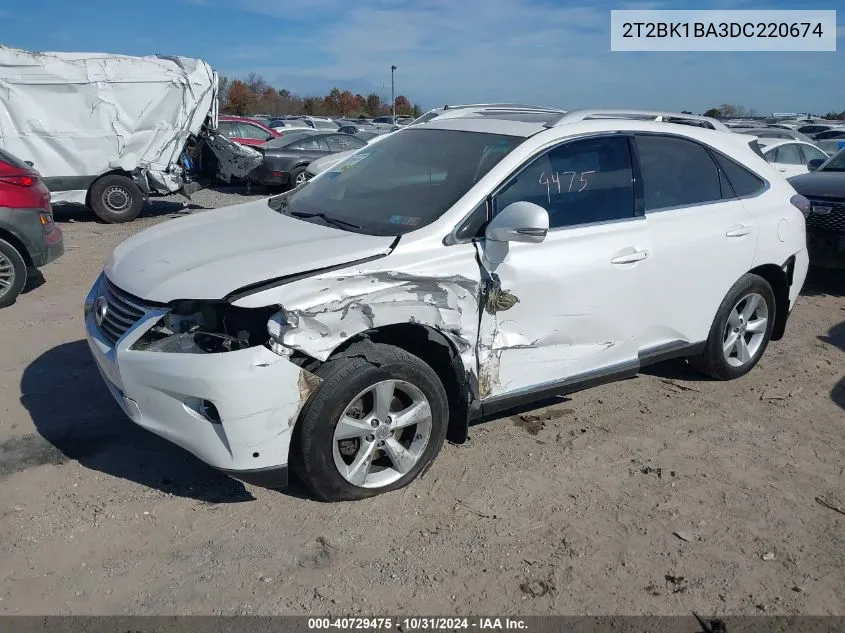 2013 Lexus Rx 350 VIN: 2T2BK1BA3DC220674 Lot: 40729475