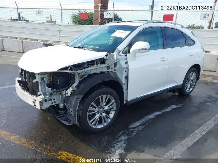 2013 Lexus Rx 350 VIN: 2T2ZK1BA2DC113498 Lot: 40736171