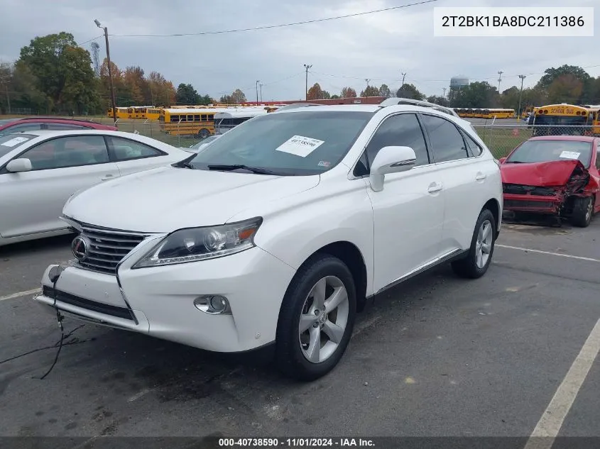 2013 Lexus Rx 350 VIN: 2T2BK1BA8DC211386 Lot: 40738590