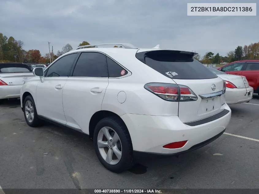 2013 Lexus Rx 350 VIN: 2T2BK1BA8DC211386 Lot: 40738590