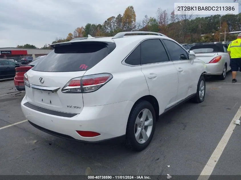 2013 Lexus Rx 350 VIN: 2T2BK1BA8DC211386 Lot: 40738590