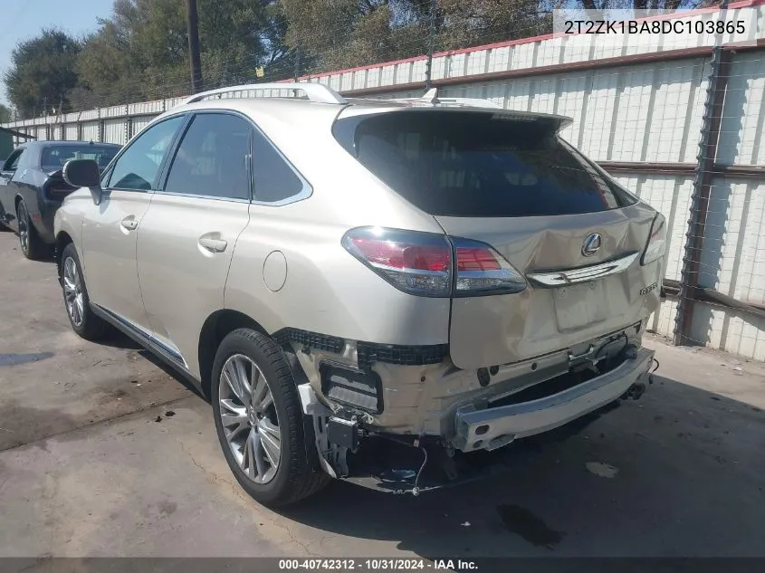 2013 Lexus Rx 350 VIN: 2T2ZK1BA8DC103865 Lot: 40742312