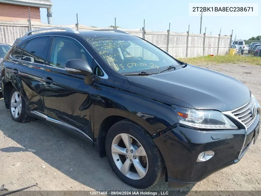 2014 Lexus Rx 350 F Sport VIN: 2T2BK1BA8EC238671 Lot: 12077468