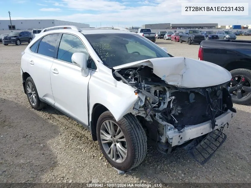 2014 Lexus Rx 350/Base/F Sport VIN: 2T2BK1BA1EC231433 Lot: 12078042