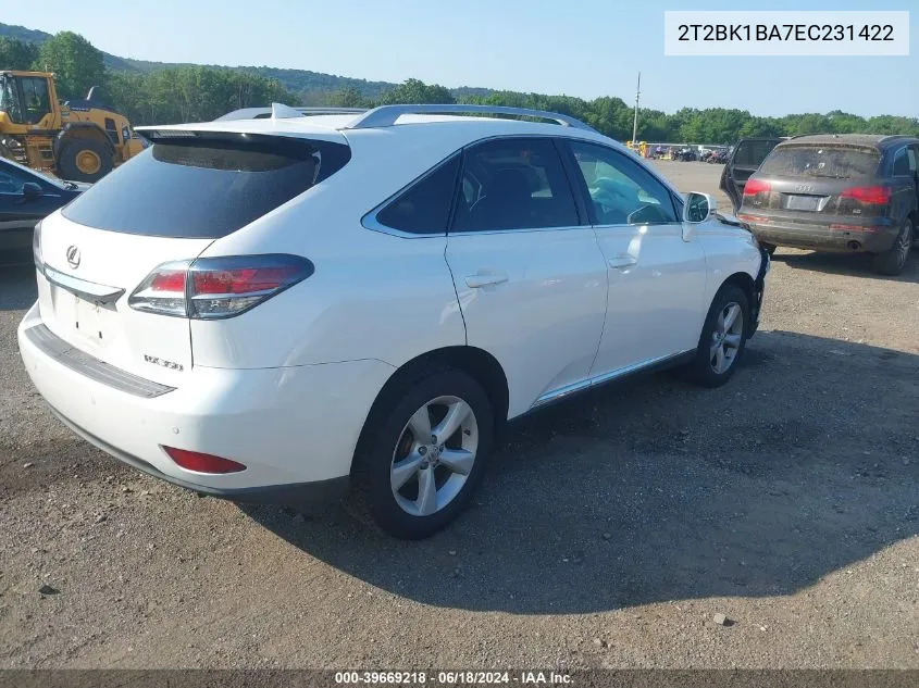 2014 Lexus Rx 350 VIN: 2T2BK1BA7EC231422 Lot: 39669218