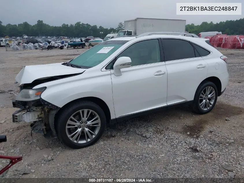 2014 Lexus Rx 350 VIN: 2T2BK1BA3EC248847 Lot: 39731107