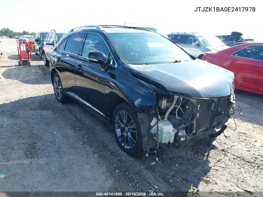 2014 Lexus Rx 350 VIN: JTJZK1BA0E2417978 Lot: 40141699