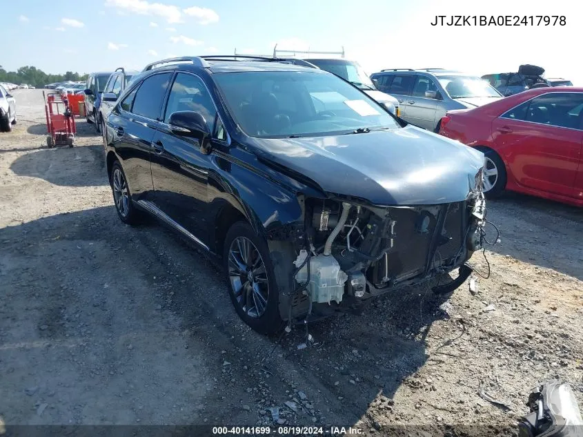 2014 Lexus Rx 350 VIN: JTJZK1BA0E2417978 Lot: 40141699