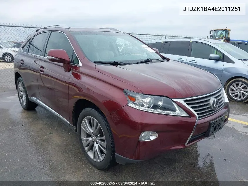 2014 Lexus Rx 350 VIN: JTJZK1BA4E2011251 Lot: 40263245