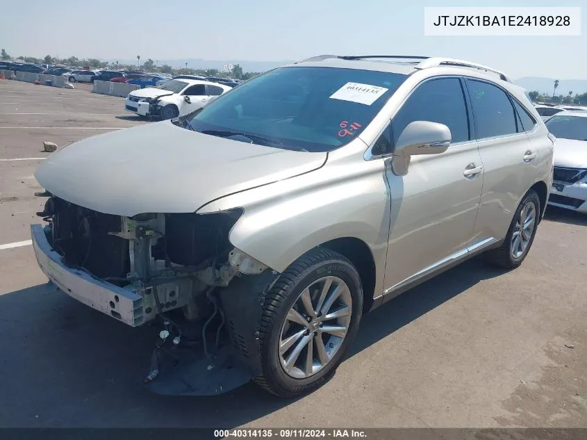 2014 Lexus Rx 350 VIN: JTJZK1BA1E2418928 Lot: 40314135