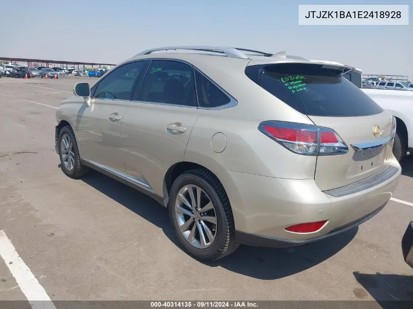 2014 Lexus Rx 350 VIN: JTJZK1BA1E2418928 Lot: 40314135