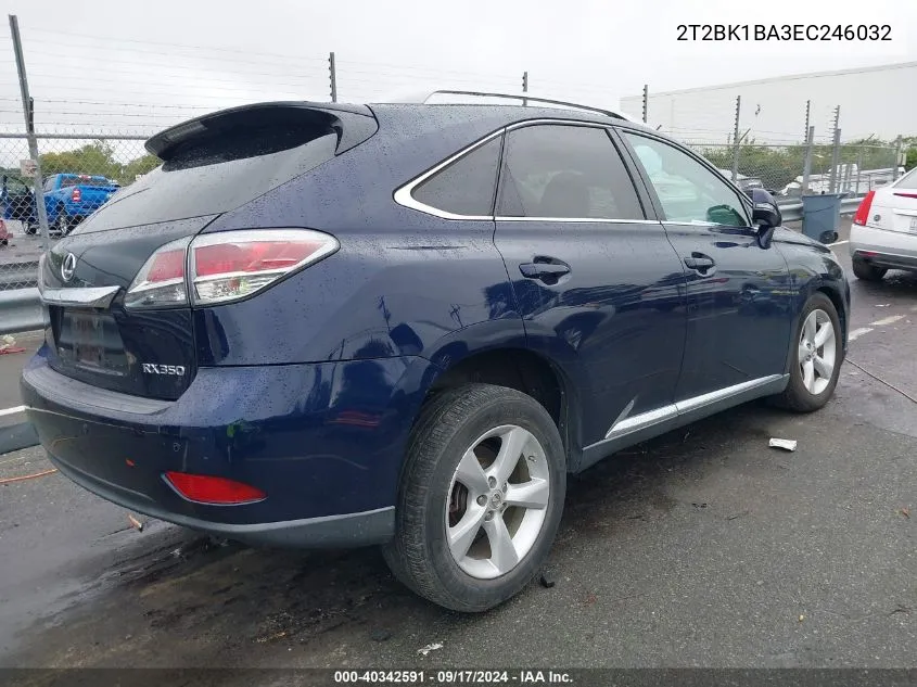 2014 Lexus Rx 350/Base/F Sport VIN: 2T2BK1BA3EC246032 Lot: 40342591