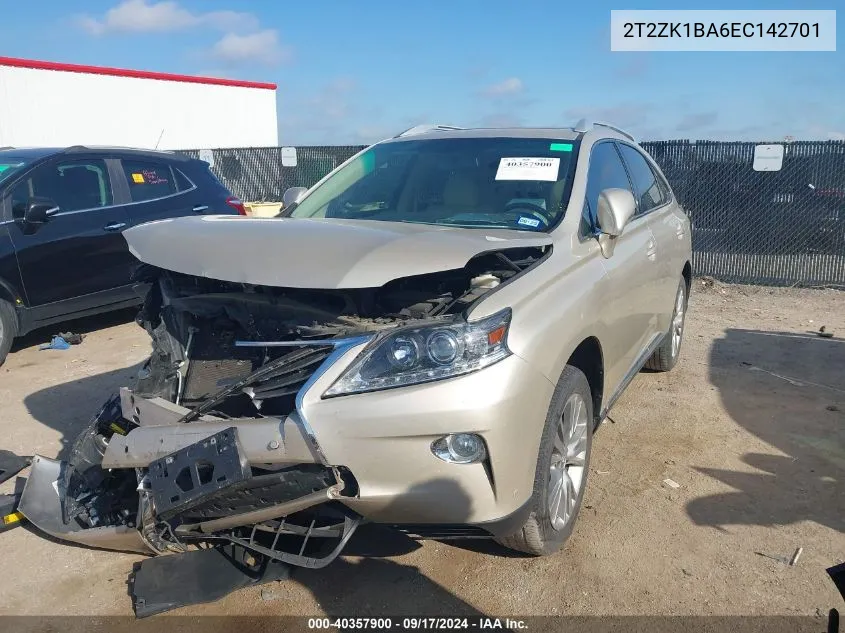 2014 Lexus Rx 350 VIN: 2T2ZK1BA6EC142701 Lot: 40357900