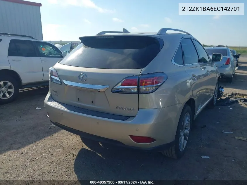 2014 Lexus Rx 350 VIN: 2T2ZK1BA6EC142701 Lot: 40357900