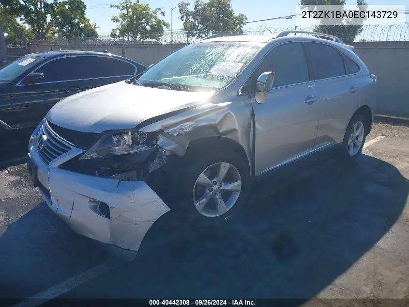 2014 Lexus Rx 350 VIN: 2T2ZK1BA0EC143729 Lot: 40442308