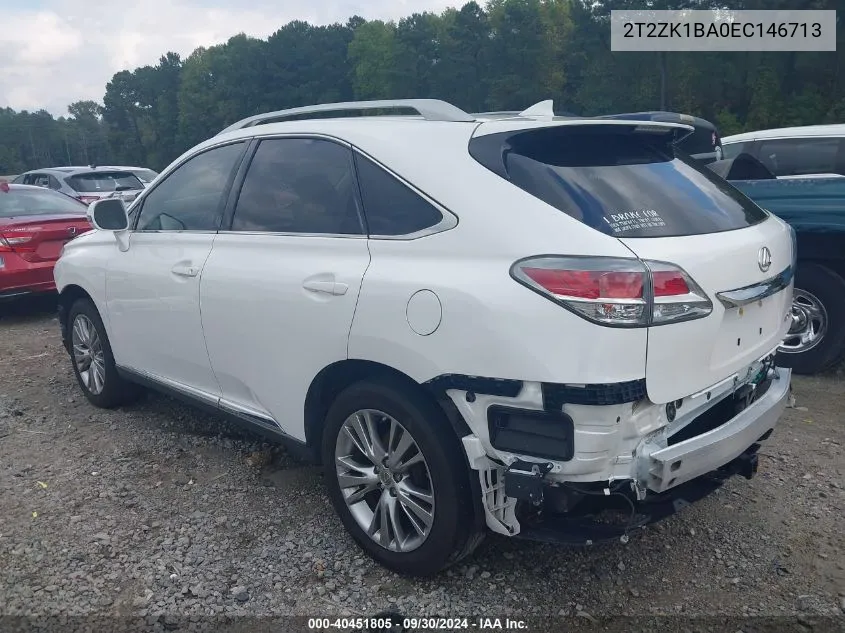 2014 Lexus Rx 350 VIN: 2T2ZK1BA0EC146713 Lot: 40451805