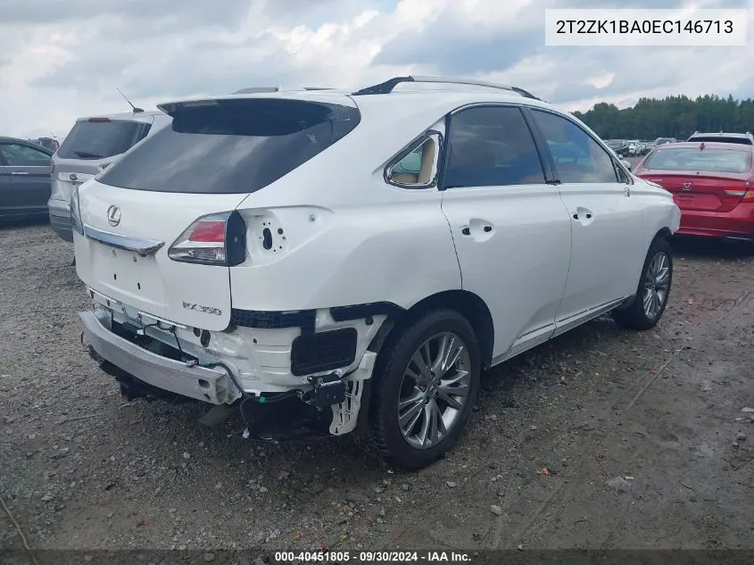 2014 Lexus Rx 350 VIN: 2T2ZK1BA0EC146713 Lot: 40451805