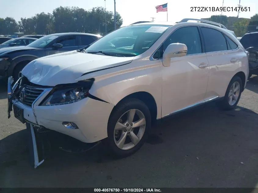 2014 Lexus Rx 350 VIN: 2T2ZK1BA9EC147651 Lot: 40576750