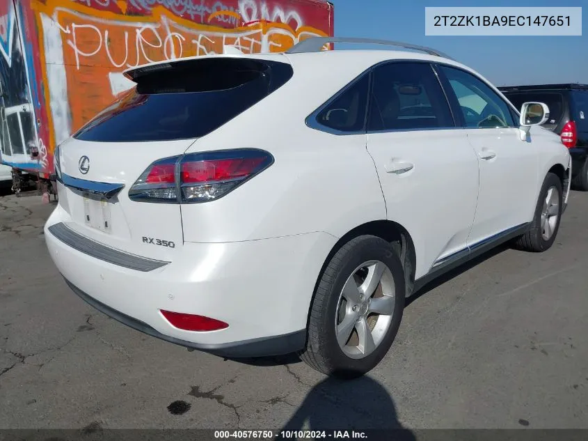 2014 Lexus Rx 350 VIN: 2T2ZK1BA9EC147651 Lot: 40576750