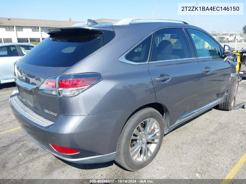 2014 Lexus Rx 350 VIN: 2T2ZK1BA4EC146150 Lot: 40598017