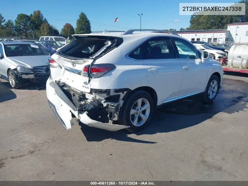 2014 Lexus Rx 350 VIN: 2T2BK1BAXEC247338 Lot: 40611265