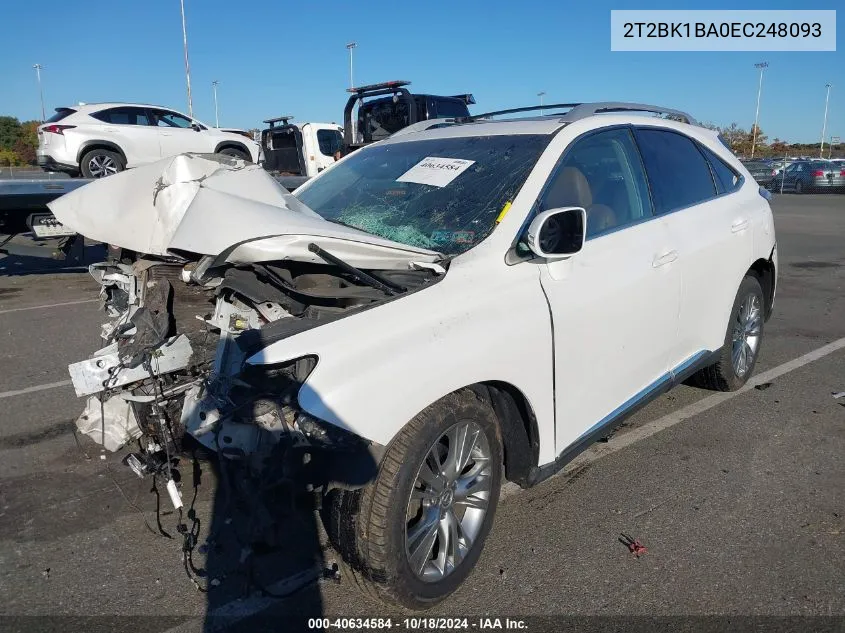 2014 Lexus Rx 350 VIN: 2T2BK1BA0EC248093 Lot: 40634584