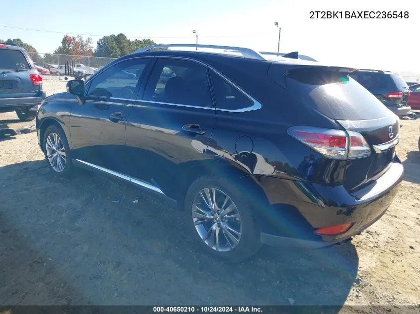 2014 Lexus Rx 350 VIN: 2T2BK1BAXEC236548 Lot: 40650210