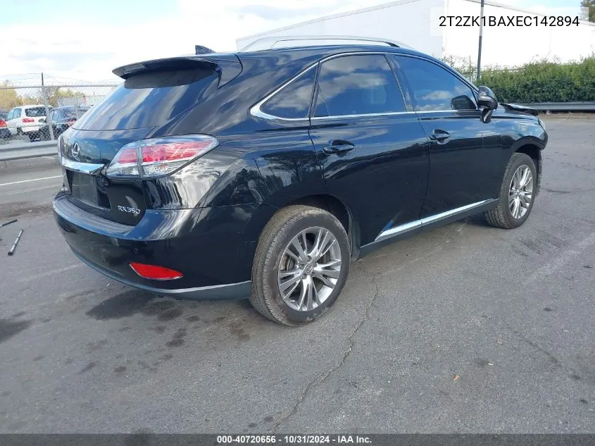 2014 Lexus Rx 350 VIN: 2T2ZK1BAXEC142894 Lot: 40720656