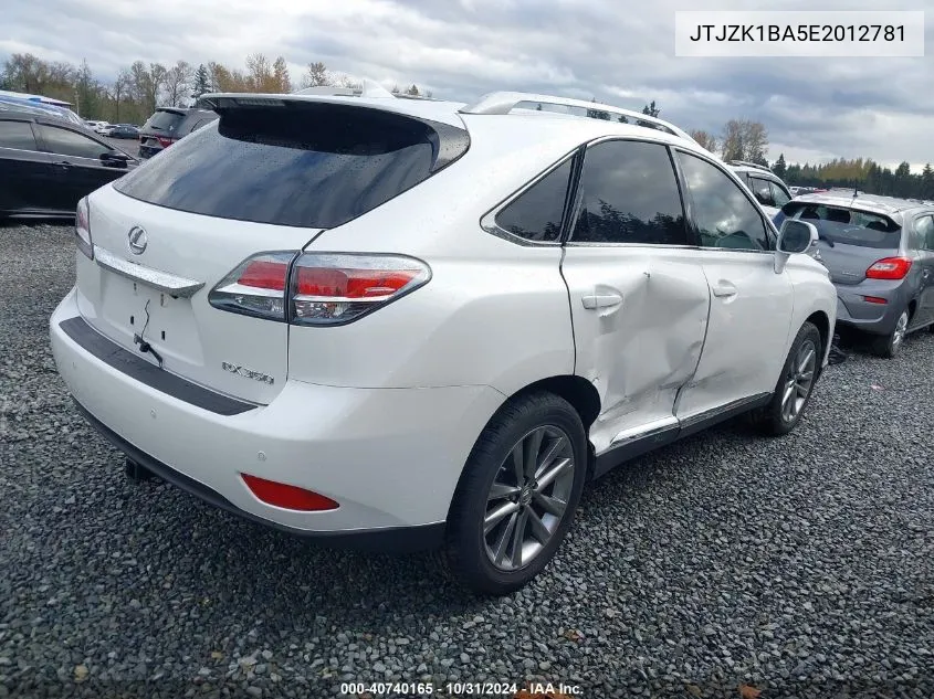 2014 Lexus Rx 350 VIN: JTJZK1BA5E2012781 Lot: 40740165