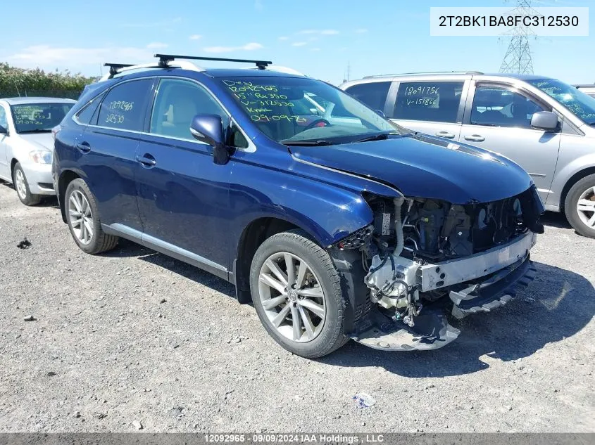 2015 Lexus Rx 350/Base/F Sport VIN: 2T2BK1BA8FC312530 Lot: 12092965