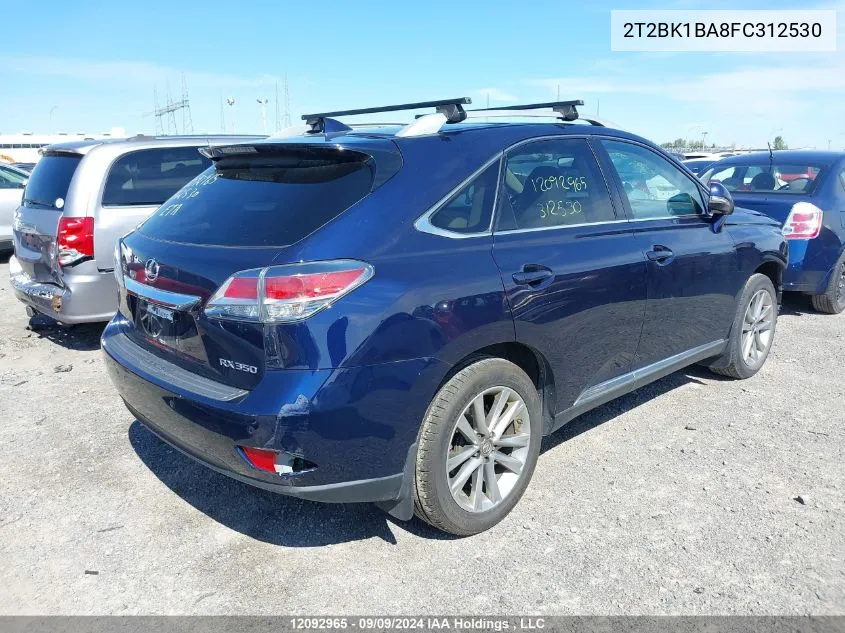 2015 Lexus Rx 350/Base/F Sport VIN: 2T2BK1BA8FC312530 Lot: 12092965