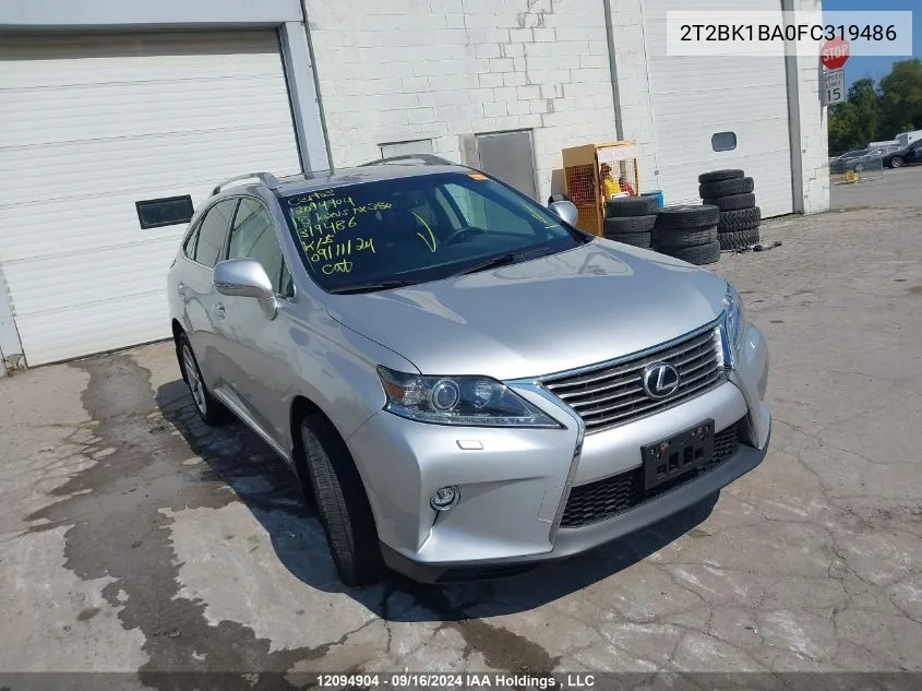 2015 Lexus Rx 350/Base/F Sport VIN: 2T2BK1BA0FC319486 Lot: 12094904